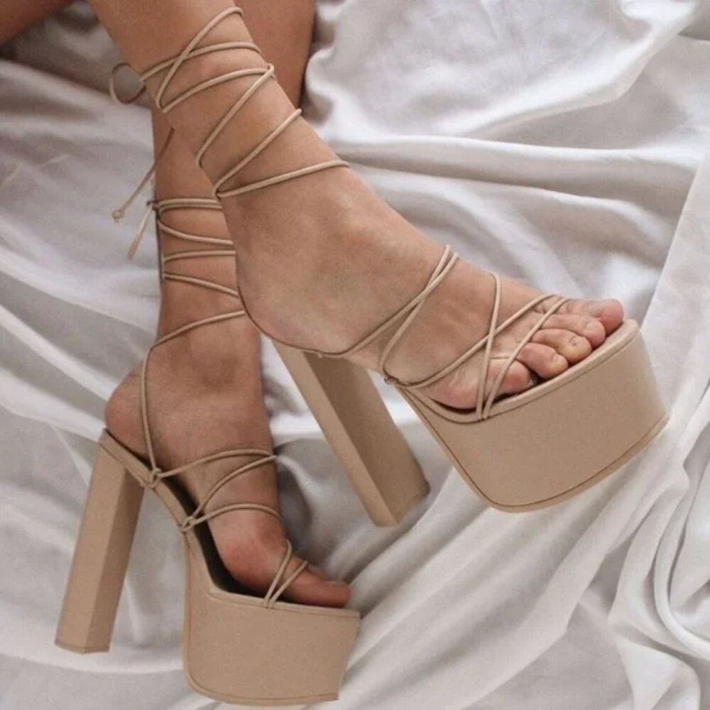 Cult Gaia Soleil Lace-up Platform Sandal